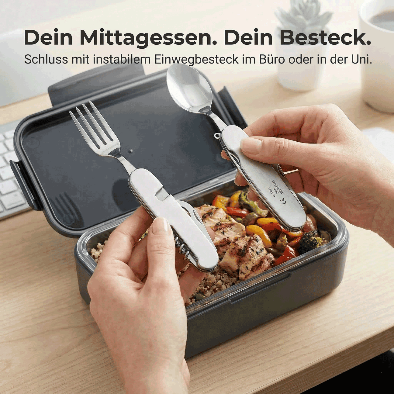 6-fach Multi-Tool-Besteck - Klapp-Besteck inkl. Befestigungsöse